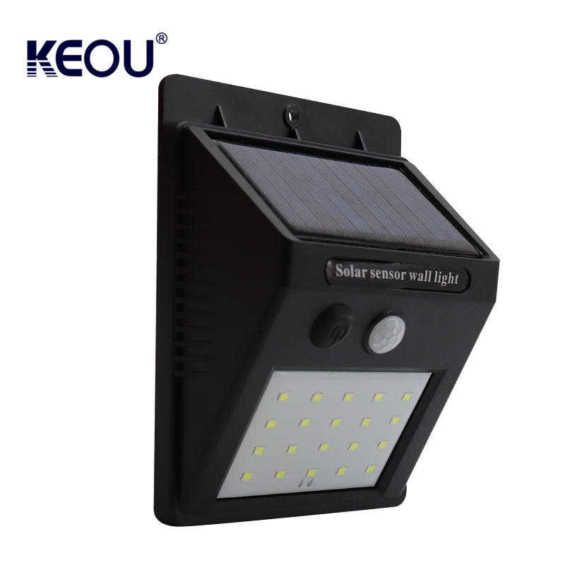 solar sensor wall light outdoor PC CE RoHs mount sensor motion ip65 garden fixtures exterior waterproof led  lamp with battery