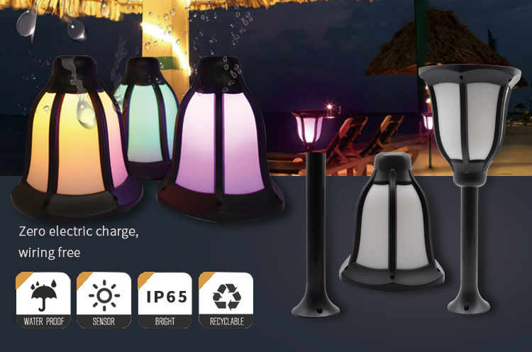 Motion sensor LED Solar flame light