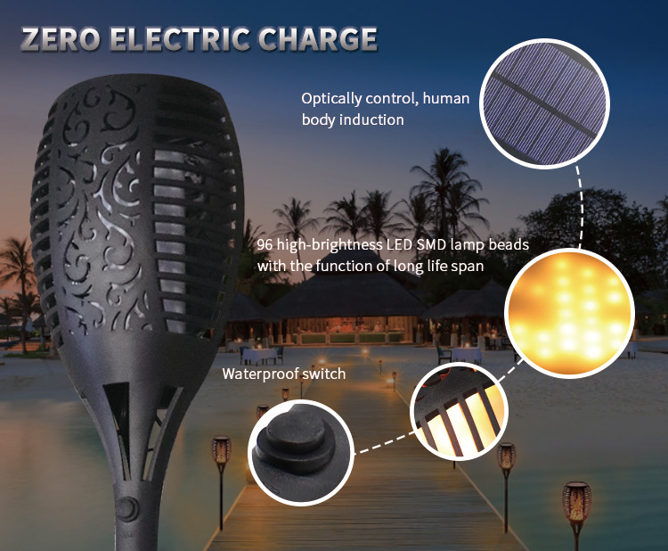 New Hot smart LED solar flame light