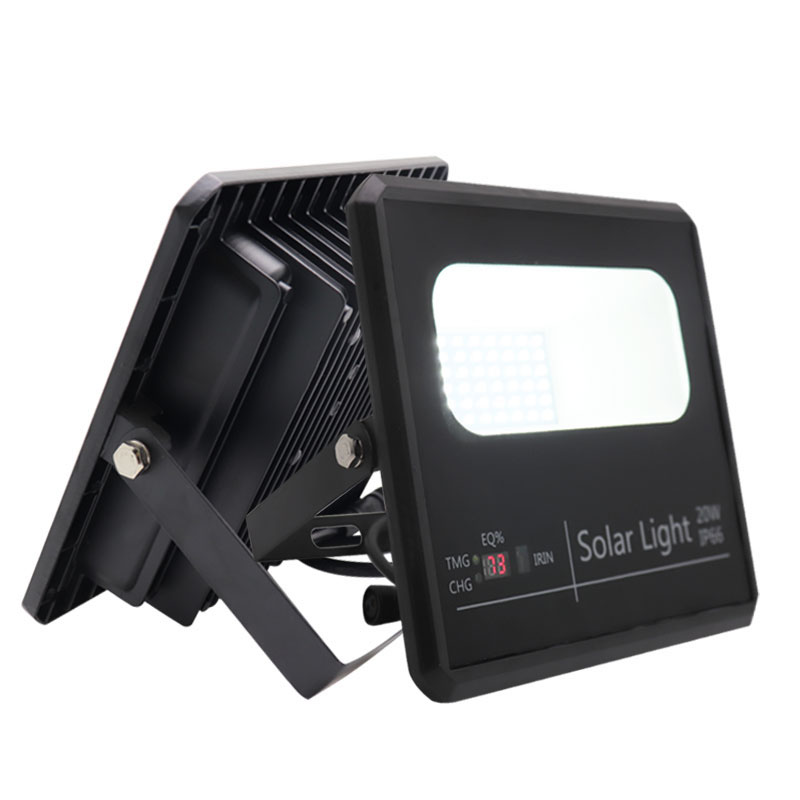 ip66 20w led flood light power battery CE RoHs ISO9001 waterproof outdoor solar lamp with remote control