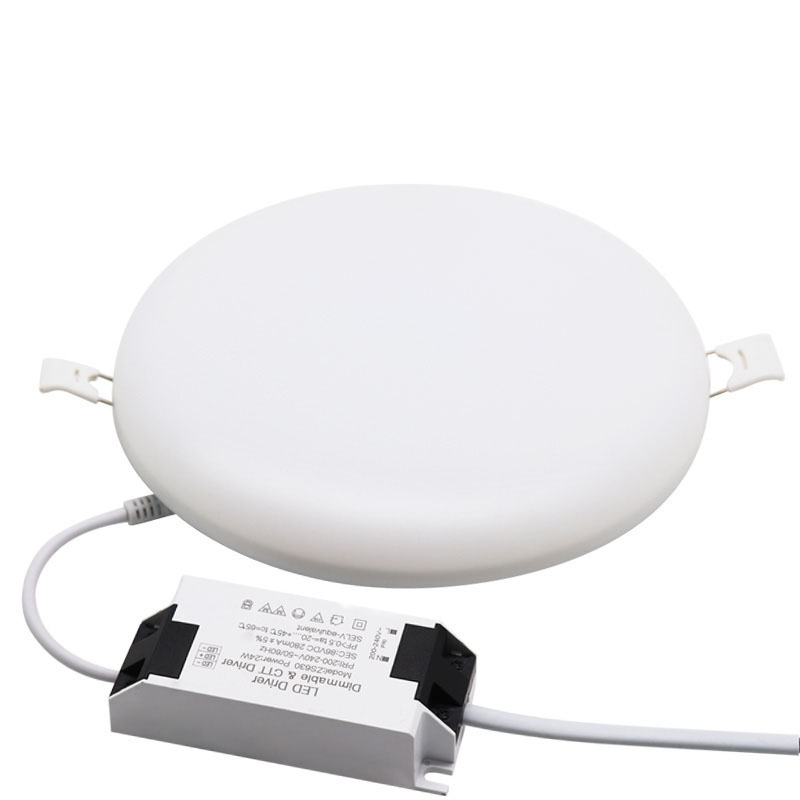 led panel light round 18w surface embedded dimmable frameless ceiling lamp