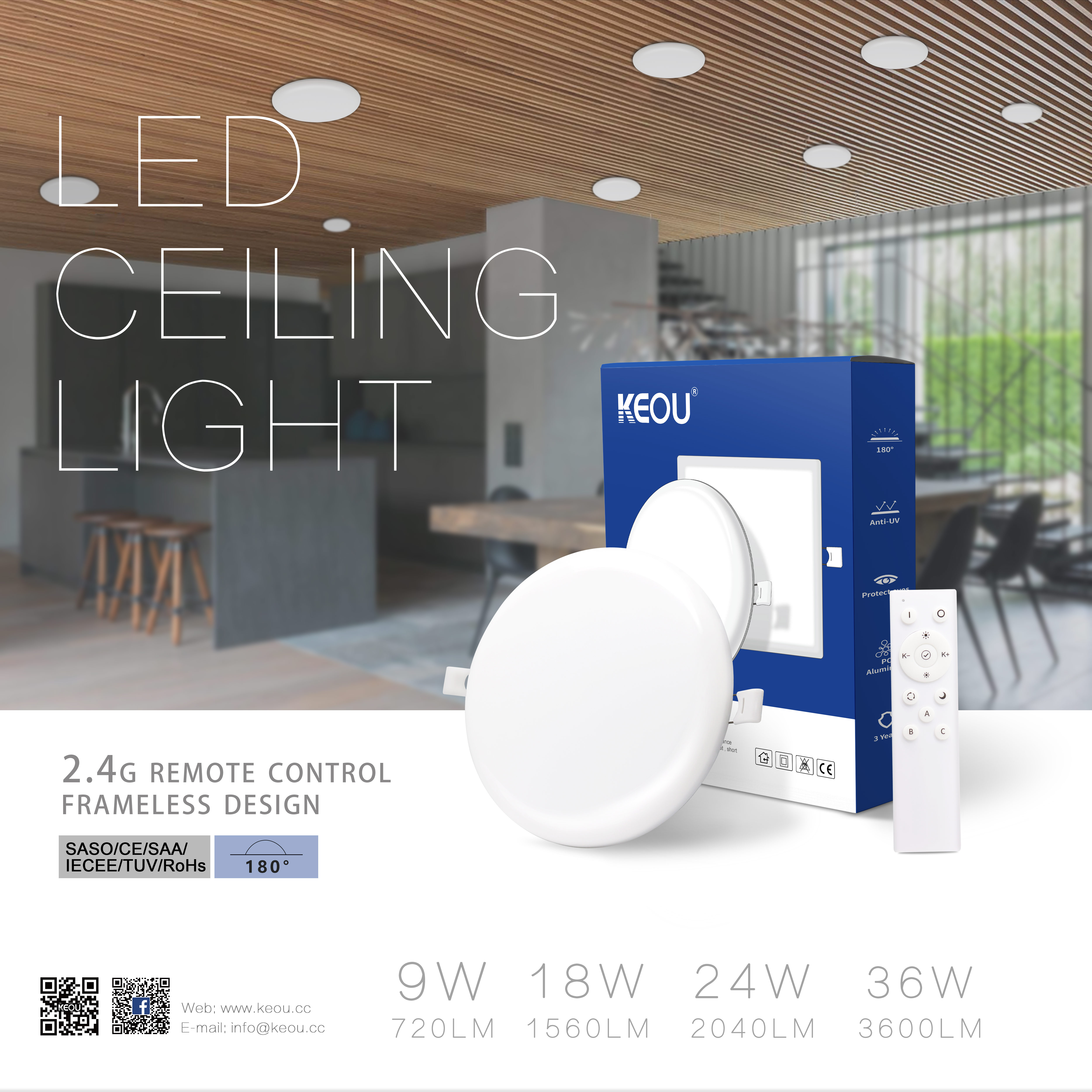 Frameless LED Factory Dimmable Ceiling Panel Light