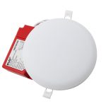 led panel light frameless 18w emergency dimmable round surface embedded ceiling lamp