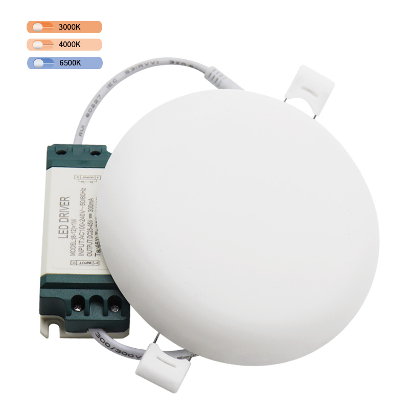 frameless led light 24w ip54 dimmable adjustable CCT surface mounted smd panel lamp round embedded ceiling