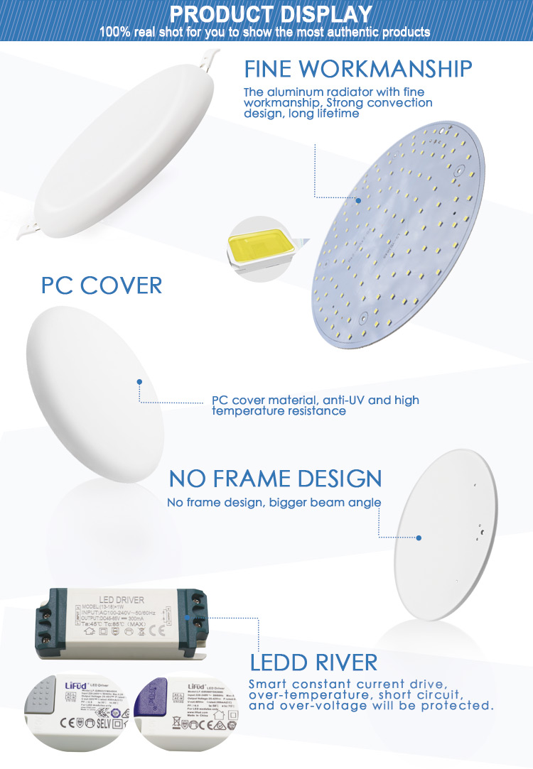 led frameless panel light 