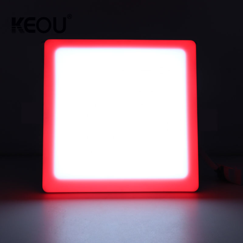 two color led panel 16w square tuv CB CE no frame recessed lamp with red green blue warm cool pure white 12+4w