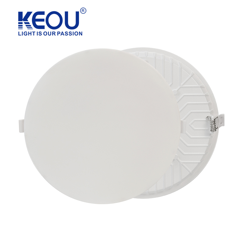 LEDUNI ® Downlight Panel LED Redondo 24W Circular 2480LM Color Blanco Frío 6000K Angulo 120 IP40 OPAL Aluminio 300*20Hmm Dimension de corte 285mm 