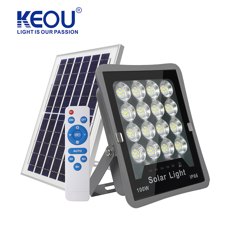 Solar Flood Light LED Outdoor Lighting 100W 200W 300W with Remote Control 180 Degree Rotating Lighting Solar Flood Light