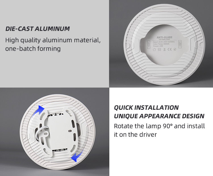 24W led light panel Surface mounted anti-glare panel light