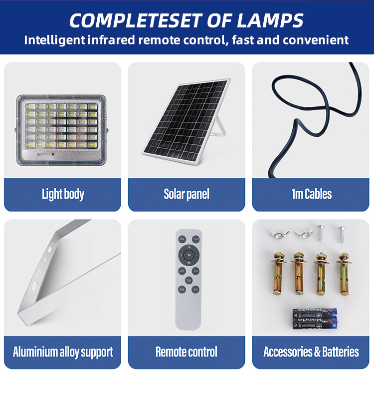 Solar powered flood light