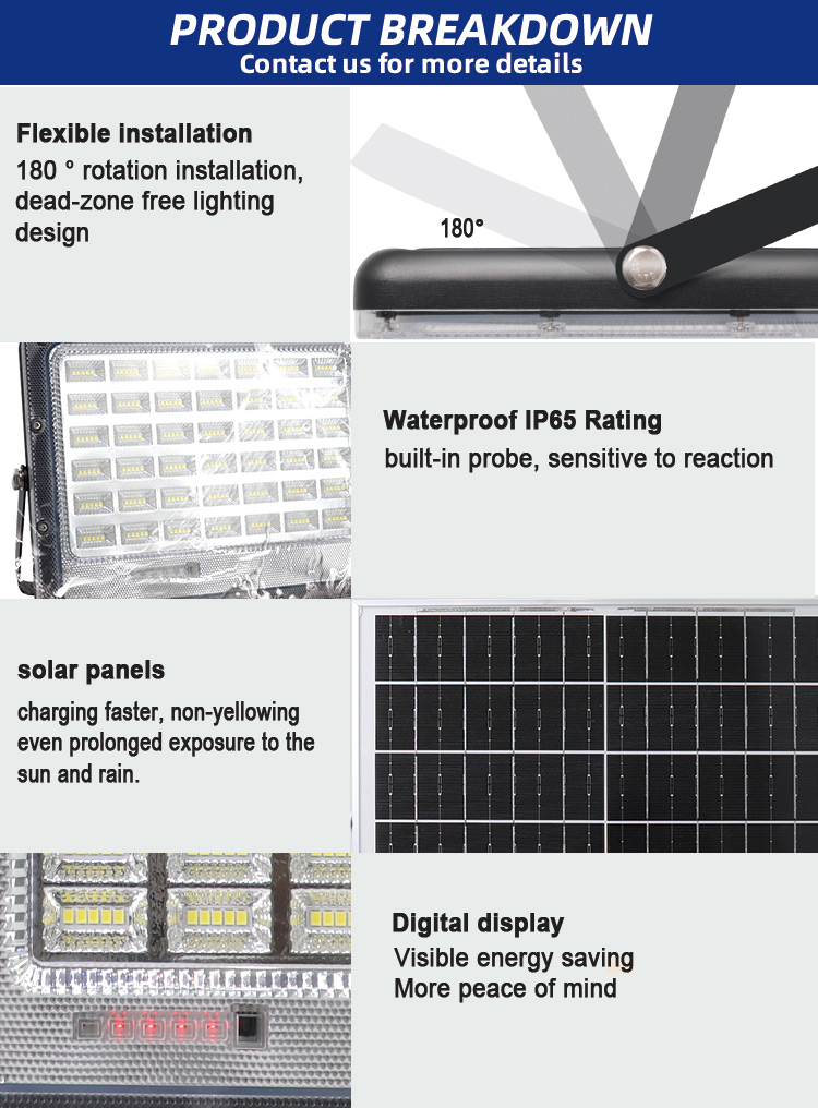 Solar powered flood light