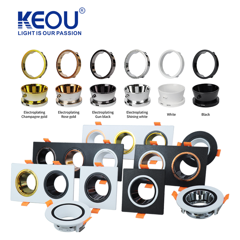 KEOU Modular spotlight GU10/MR16 recessed spotlight with different housings