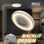 KEOU 24watt 36watt flush mount led ceiling light fixture with rgb backlight