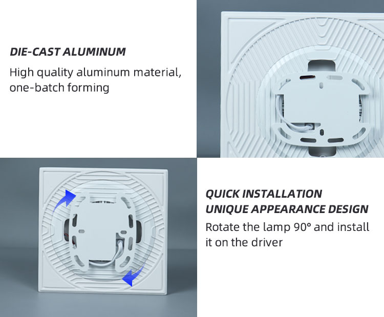 Easy installation square lamp ceiling