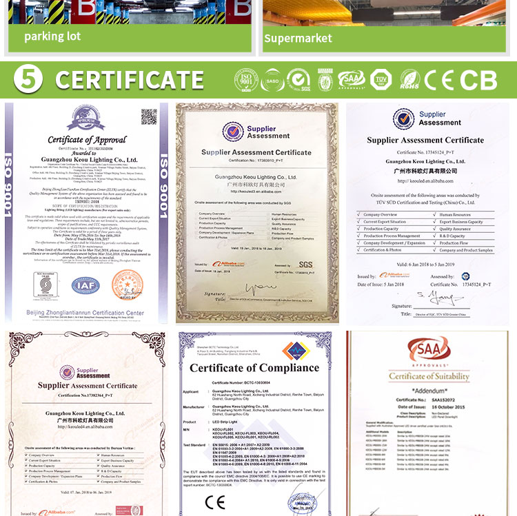KEOU t8 led light bulbs certificate