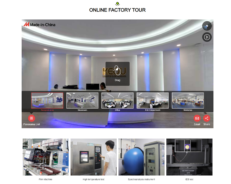 KEOU online factory, panoramic VR factory tour.