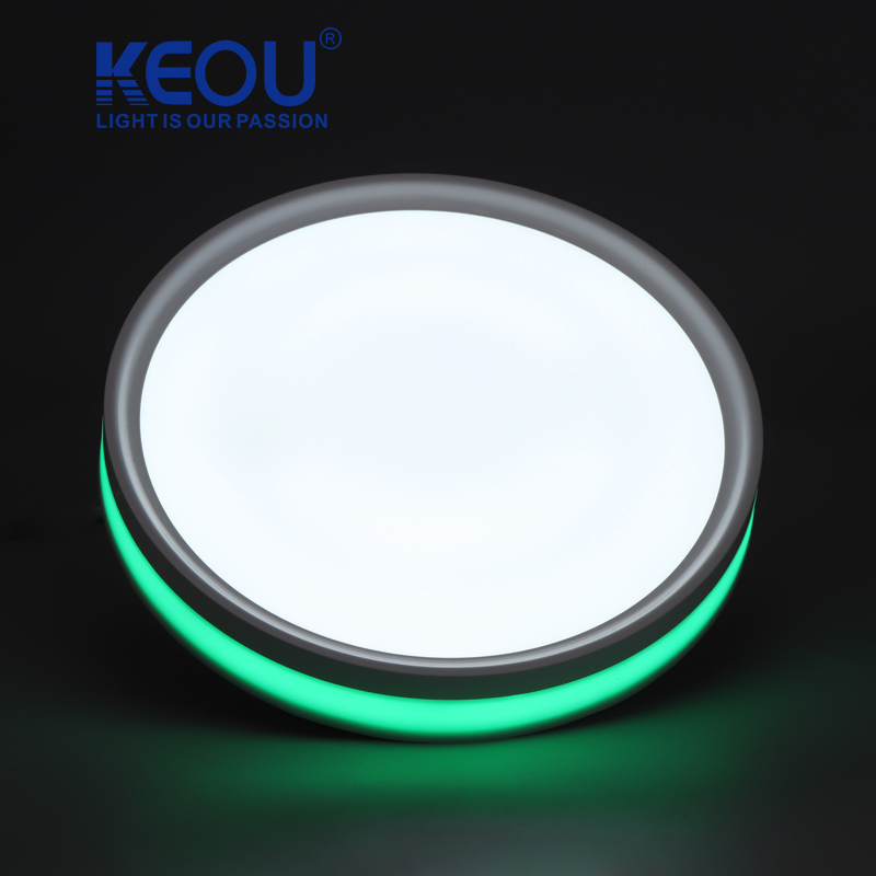 Keou Double Color Green Side Light And Natural White Ceiling Lamp Fixture