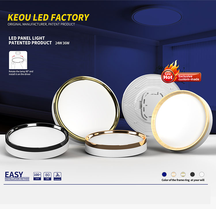 Keou New Design 24W 36W Side Light Double Color Ceiling Light Fixture