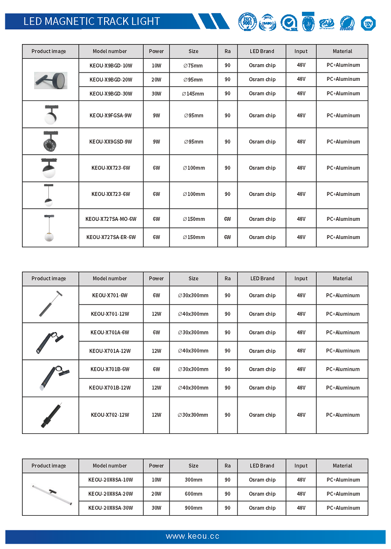 KEOU 9W led track lighting